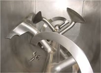 Hybrid agitators with ribbon agitators and plough agitators provided by Marion for horizontal industrial mixers